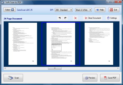 Click to view Softi Scan to PDF 2.32 screenshot